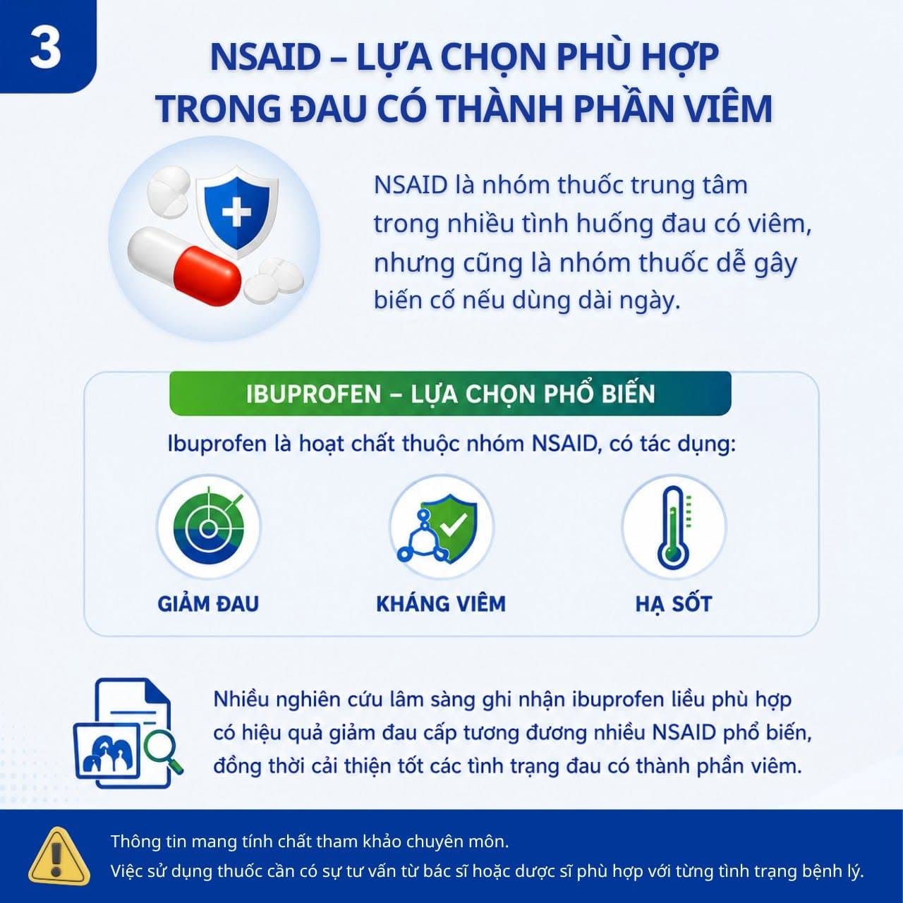 NSAID - Lựa chọn phù hợp trong đau có thành phần viêm